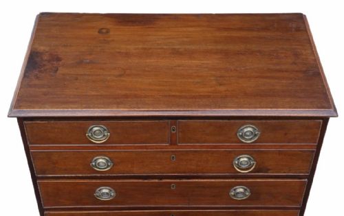 fig 1. Georgian elm secretaire desk writing chest of drawers