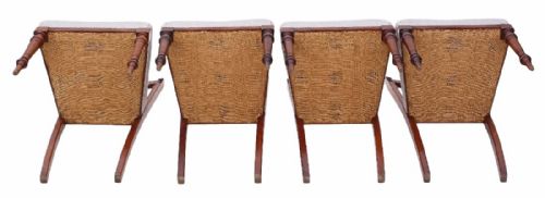 fig 1. Set of 4 Victorian C1900 carved walnut dining chairs