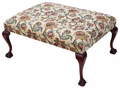 Large Victorian Mahogany Window Seat Stool Chair