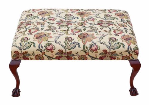 fig 1. Large Victorian mahogany window seat stool chair