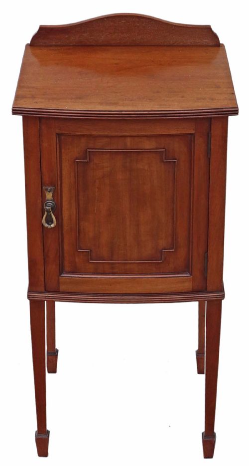 Edwardian Mahogany Bedside Table Cupboard Cabinet