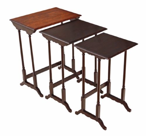 fig 1. Nest of 3 oak side or occasional tables