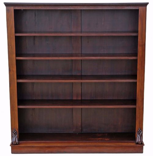 Victorian Mahogany Open Bookcase Display Shelves