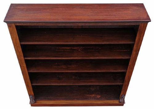 fig 1. Victorian mahogany open bookcase display shelves