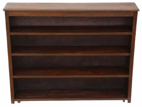 Large Oak Bookcase Display Shelves C1920