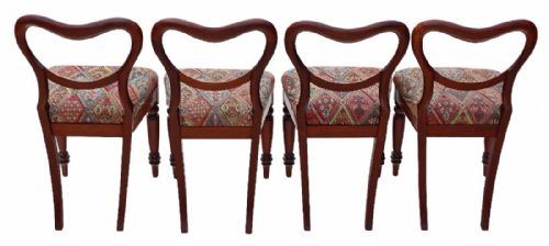 fig 1. Set of 4 mahogany Victorian dining chairs balloon back