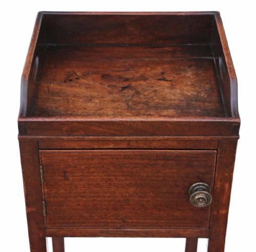 fig 1. Georgian mahogany tray top bedside pot cupboard table cabinet