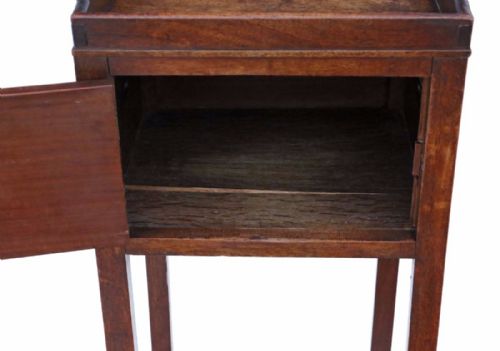 fig 2. Georgian mahogany tray top bedside pot cupboard table cabinet