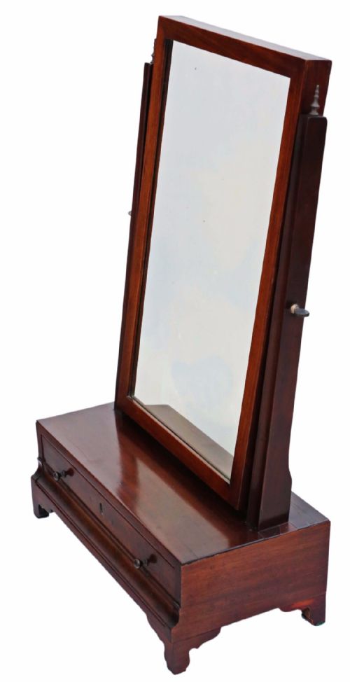 Georgian C1800 Mahogany Dressing Table Swing Mirror Toilet