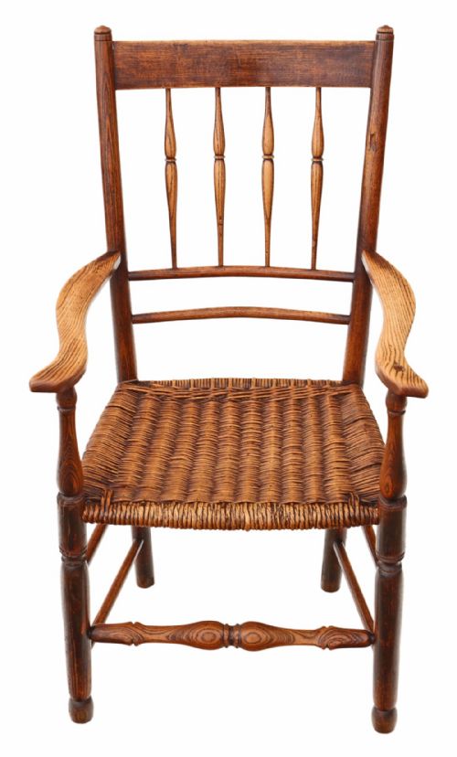 fig 1. 18th Century ash elm armchair chair hall side dining carver