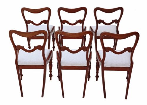 fig 1. Set of 6 Victorian mahogany balloon back dining chairs