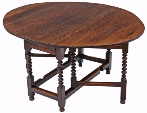 Georgian Oak Gateleg Drop Leaf Dining Table 5' X 4'