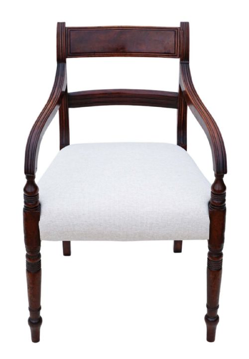 fig 1. 19th Century mahogany desk office elbow chair carver