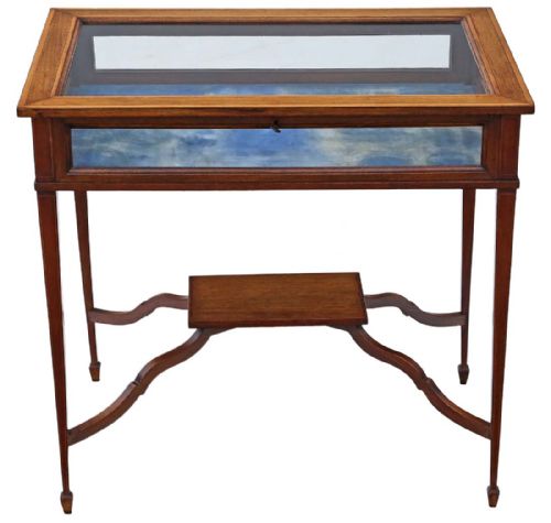 Edwardian C1905 Inlaid Mahogany Bijouterie Display Table