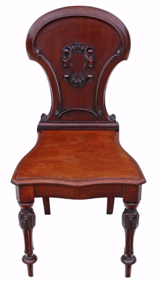 Victorian C1860 Carved Mahogany Hall Chair