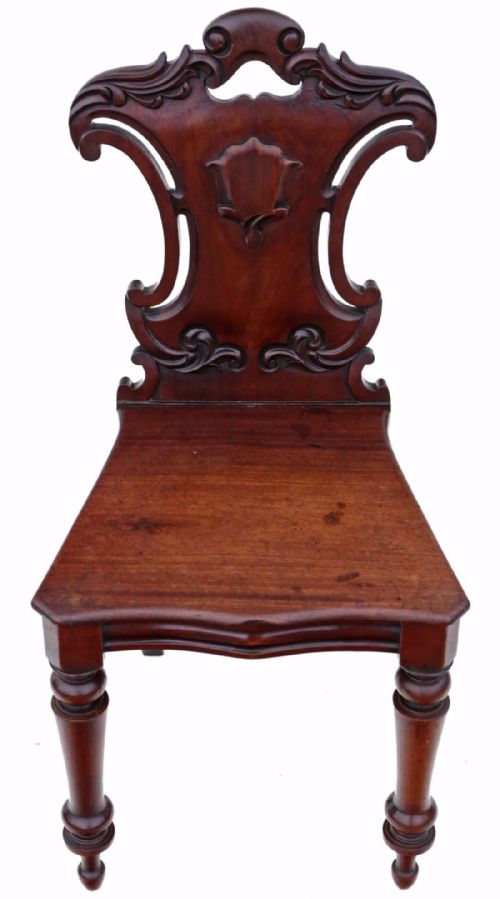 Victorian C1850-70 Carved Mahogany Hall Chair