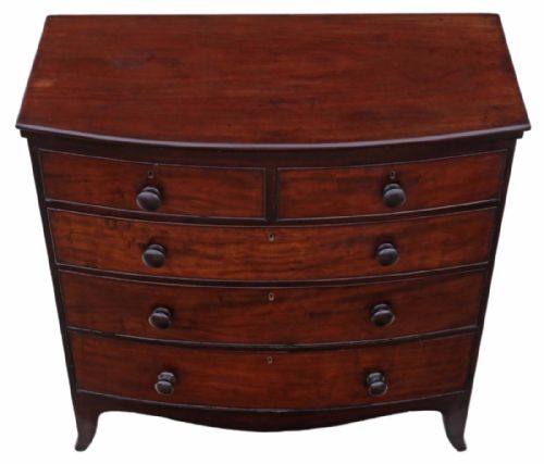 fig 1. Georgian bow front mahogany chest of drawers