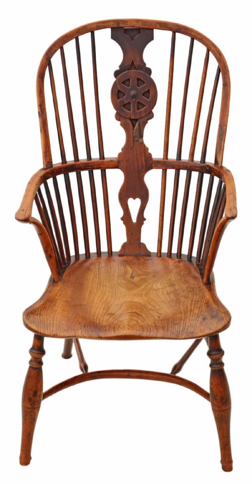fig 1. Yew & elm Windsor armchair chair hall side dining carver