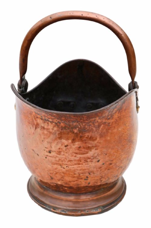 fig 1. Victorian copper brass coal scuttle box