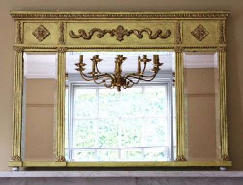 Edwardian 3 Panel Wall Mirror Overmantle