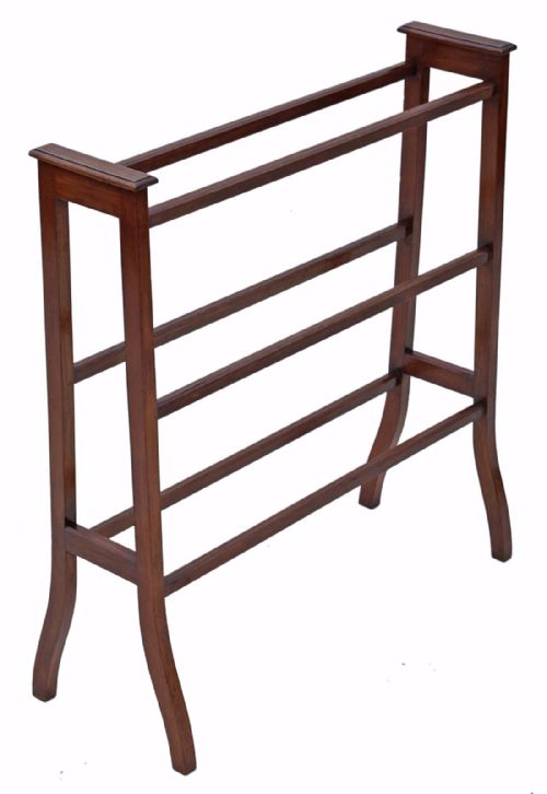 Victorian Arts & Crafts Mahogany Towel Rail Stand