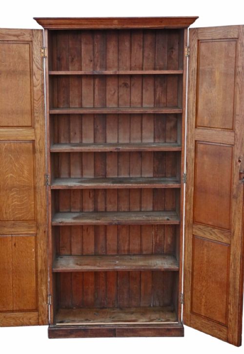 fig 1. Victorian oak hall housekeeper's kitchen bookcase larder cupboard