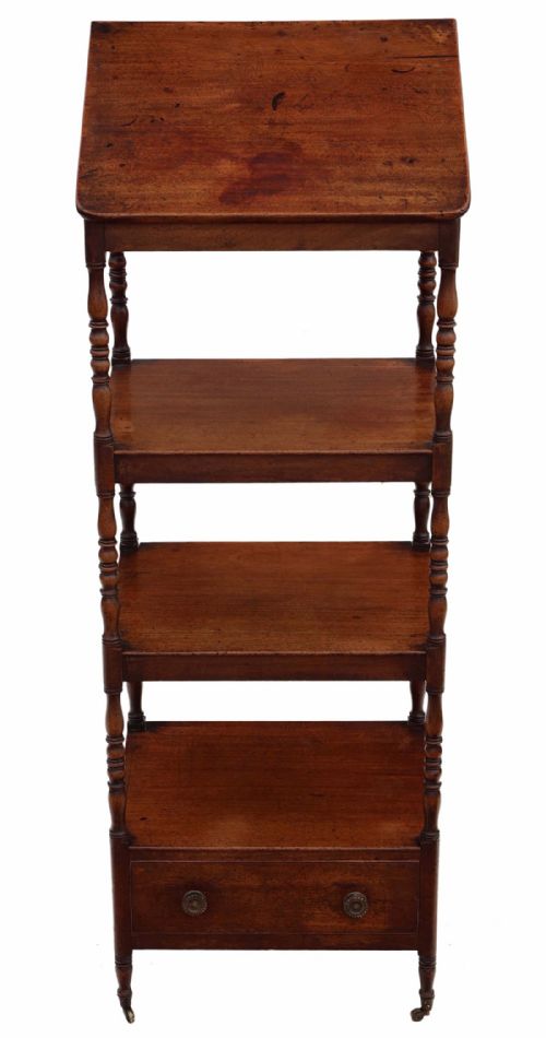Regency Mahogany Open Bookcase Whatnot Shelves Display Lectern