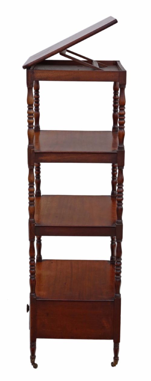 fig 1. Regency mahogany open bookcase whatnot shelves display lectern