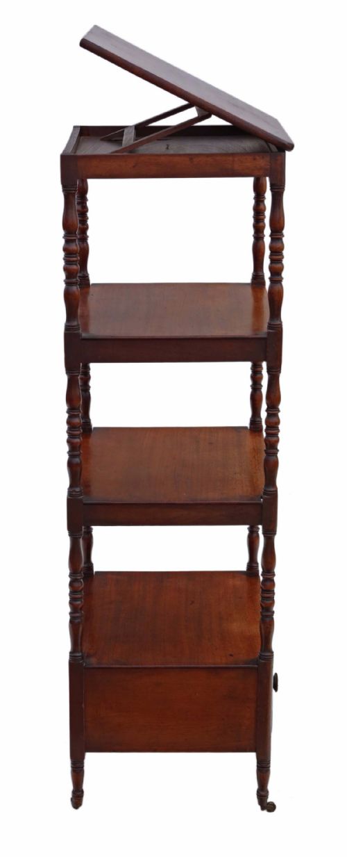 fig 2. Regency mahogany open bookcase whatnot shelves display lectern
