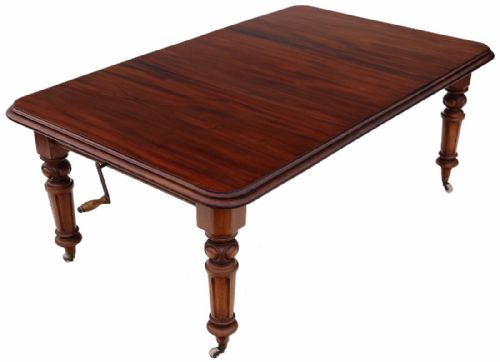 Victorian Mahogany Red Walnut Windout Extending Dining Table