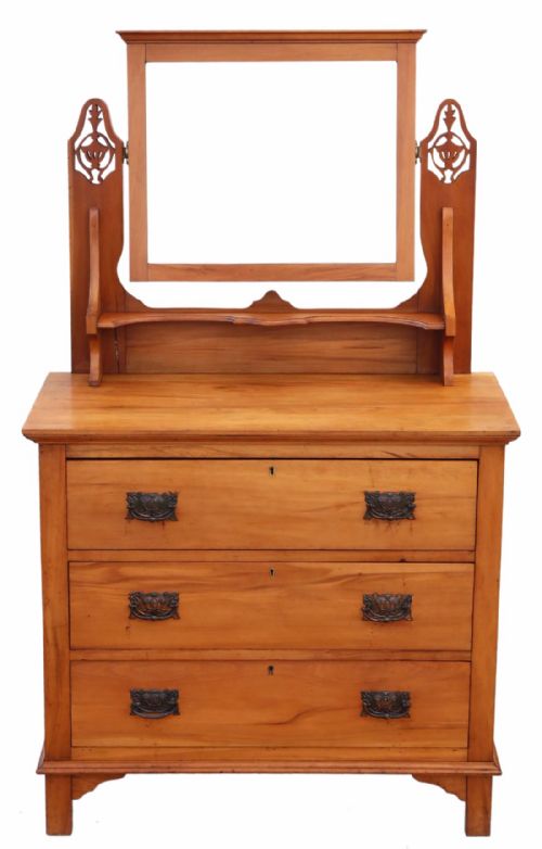 Satinwood Dressing Table Chest of Drawers Art Nouveau