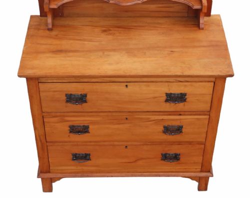 fig 1. Satinwood dressing table chest of drawers Art Nouveau