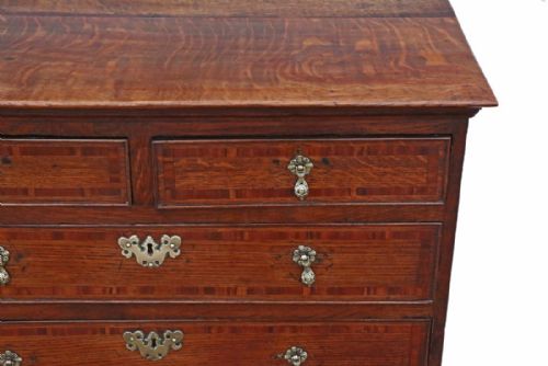 fig 1. Georgian oak with mahogany crossbanding chest of drawers