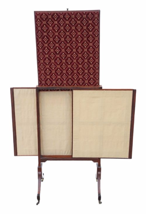 fig 1. Regency mahogany sliding fire screen pole