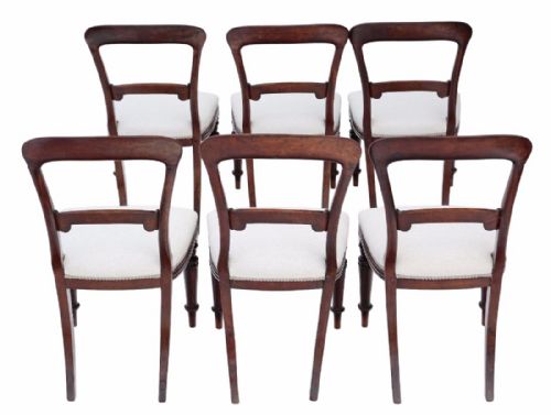 fig 1. Set of 6 Victorian mahogany balloon dining chairs