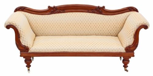 fig 1. William IV scroll arm sofa chaise longue mahogany