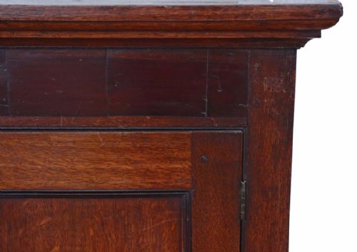 fig 1. Georgian C1800 oak wardrobe hall coat cupboard on chest