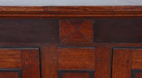 fig 2. Georgian C1800 oak wardrobe hall coat cupboard on chest