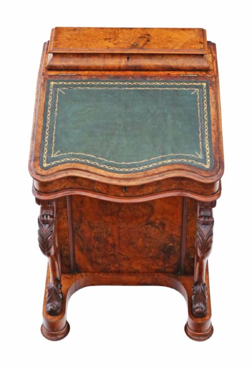 fig 1. Victorian burr walnut davenport