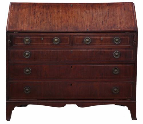 Georgian 19c Mahogany Bureau