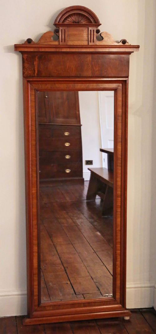 Victorian Walnut Tall Wall, Floor or Pier Mirror