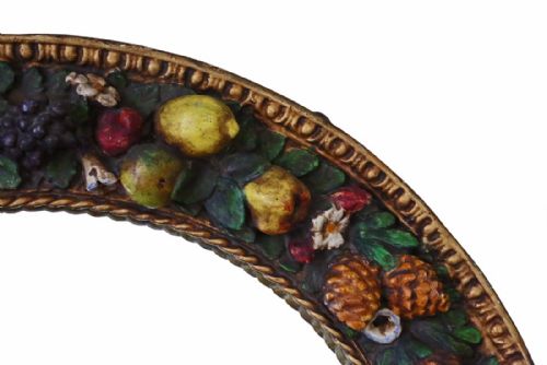 fig 2. Pair of 19th Century circular wall mirrors Italian still life relief