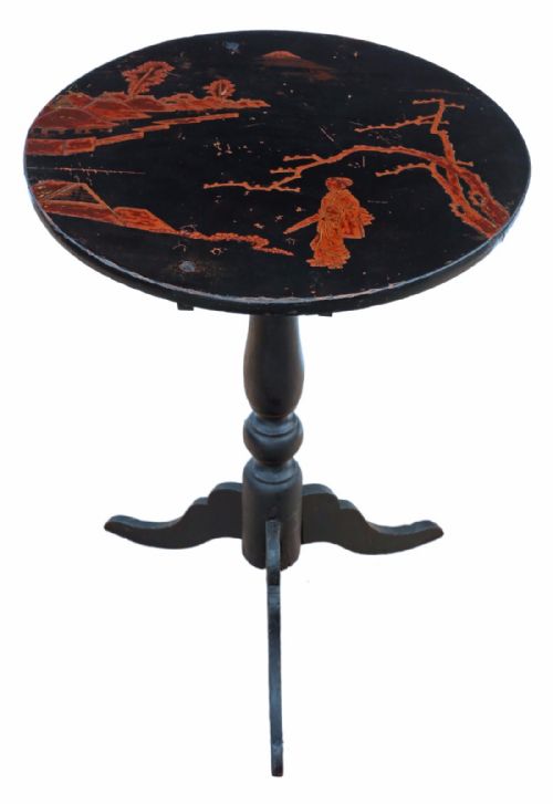 fig 1. 19th Century decorated Chinoiserie supper side or wine table