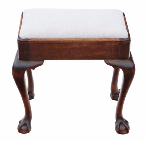 Victorian Mahogany Seat Stool Ball and Claw