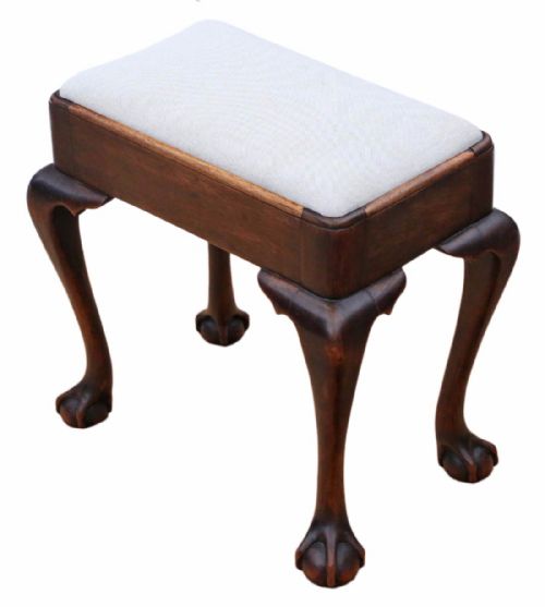 fig 1. Victorian mahogany seat stool ball and claw
