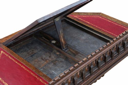 fig 2. Victorian Gothic oak writing table desk