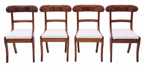 Set of 4 Regency Mahogany Dining Chairs