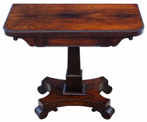 Regency Rosewood Folding Card Console Table
