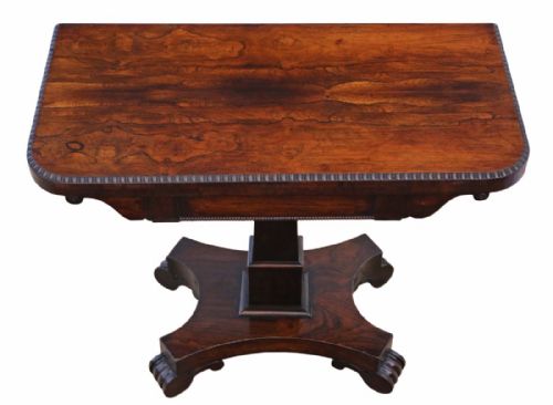 fig 1. Regency rosewood folding card console table