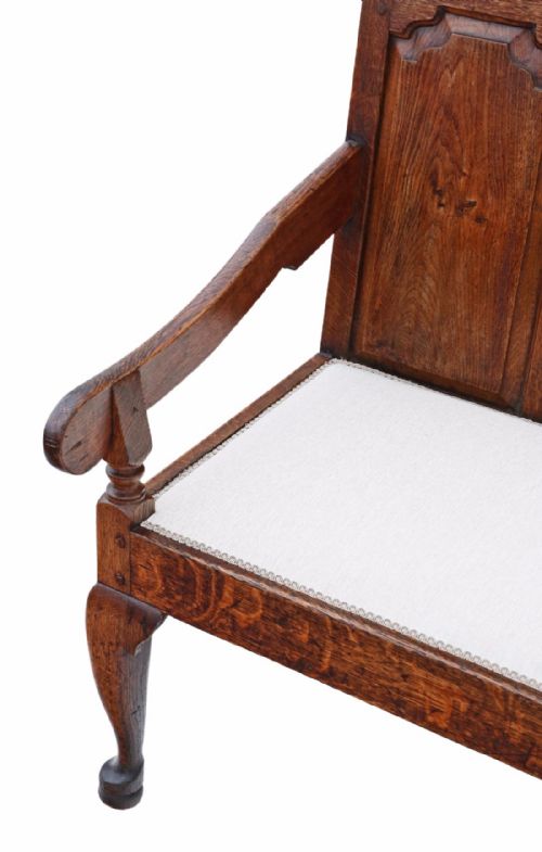 fig 1. Georgian Gothic oak settle bench